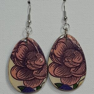 Large Pink Floral Earrings