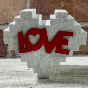 Tumbling Tower Blocks heart - White