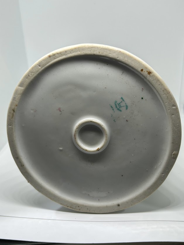 Vintage Japanese Chocolate Pot Hand Painted Blue Bird Cherry Blossom Tree and Landscape - Image 4