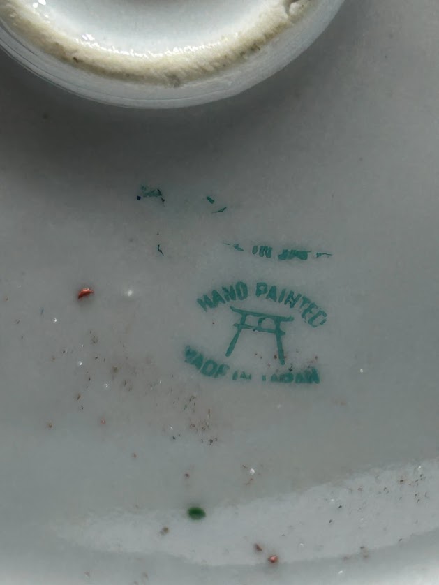 Vintage Japanese Chocolate Pot Hand Painted Blue Bird Cherry Blossom Tree and Landscape - Image 3