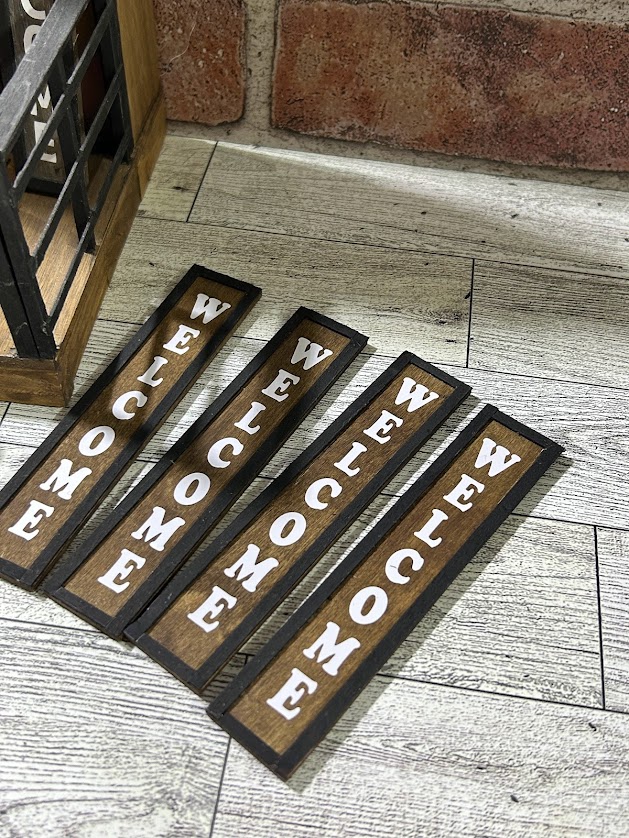 Dollhouse Miniature Welcome Sign Porch Door Wood Board Farmhouse Rustic Scale 1:12 - Image 5