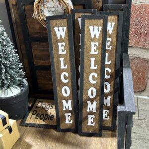 Dollhouse Miniature Welcome Sign Porch Door Wood Board Farmhouse Rustic Scale 1:12